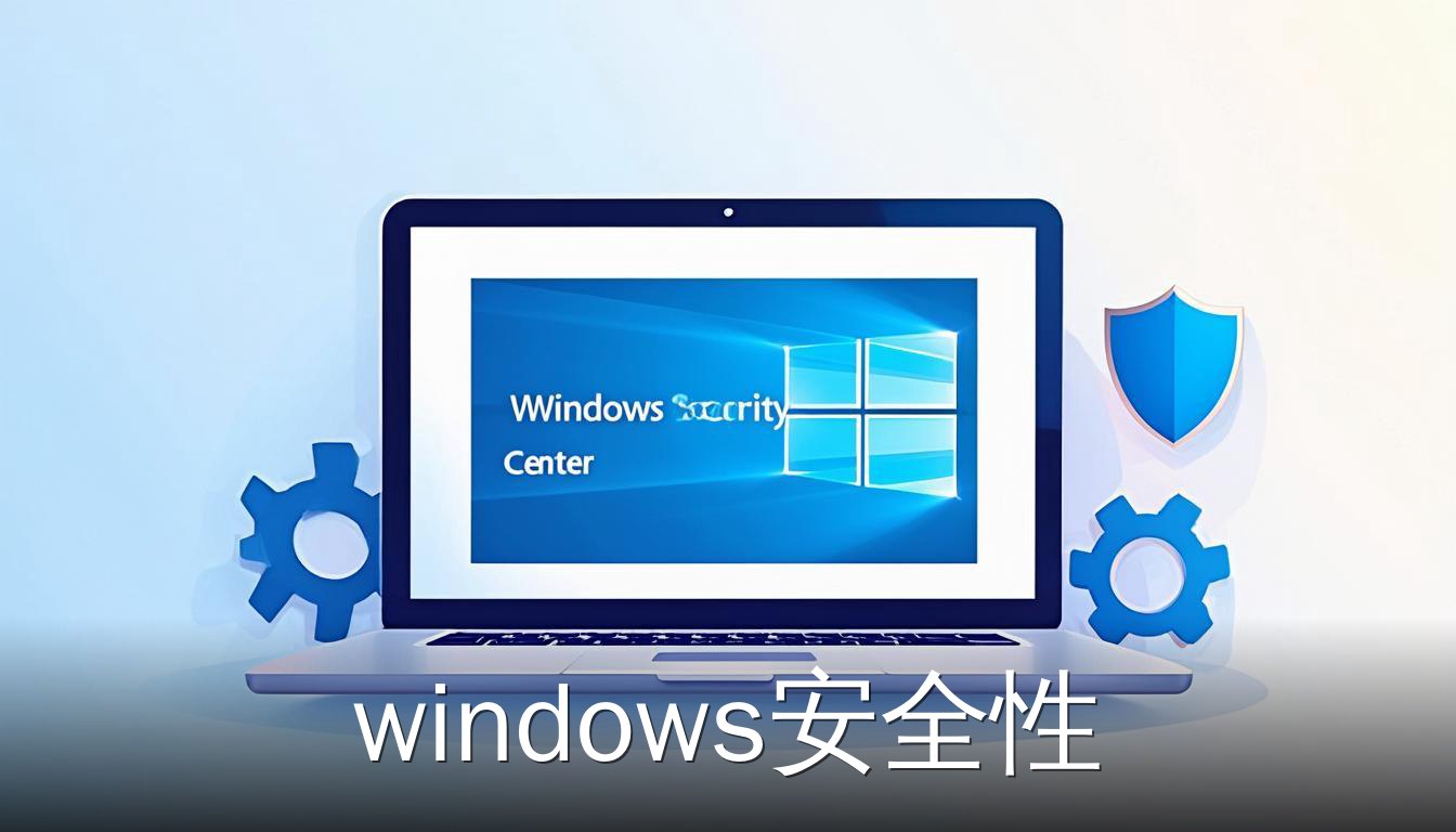 Windows安全性主界面示意图，展示安全中心盾牌图标