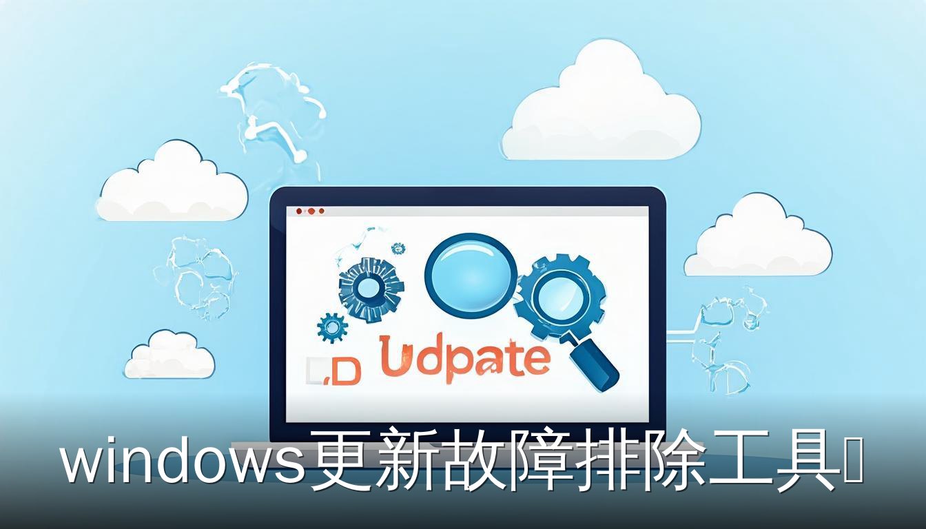 windows更新故障排除工具 笔记本电脑 齿轮 放大镜 更新图标