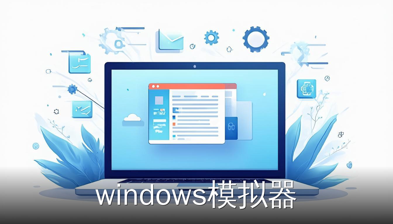 windows模拟器 虚拟化 多系统 运行 界面 扁平插画